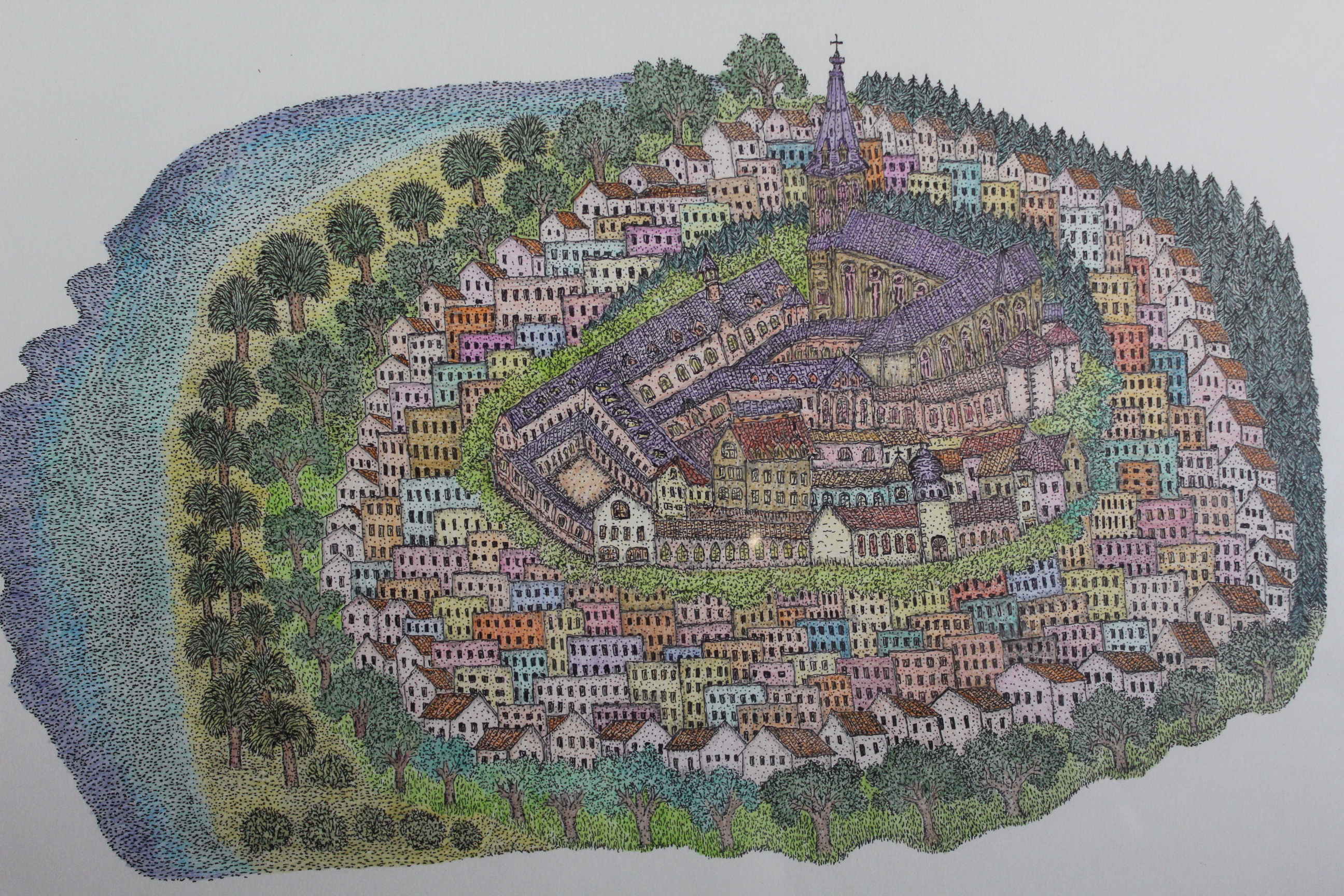 Œuvre encre de Chine série Nature 50x70cm